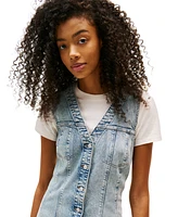 Tommy Jeans Women's V-Neck Button-Front Dress