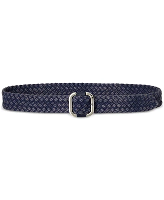 Lauren Ralph Slide-Buckle Woven Denim Belt