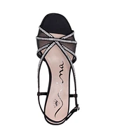 Nina Women's Bonney Rhinestone Square Toe Dress Sandals