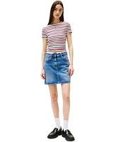 Tommy Jeans Women's Slim Essential Ribbed Badge T-Shirt