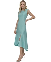 Dkny Women's Sleeveless Side-Slit Asymmetric-Hem Dress