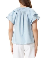 Sam Edelman Women's Tabitha Short-Sleeve Raglan Blouse