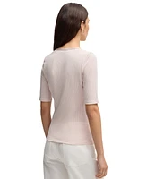 Boss by Hugo Boss Women's Ribbed Scoop-Neck T-Shirt