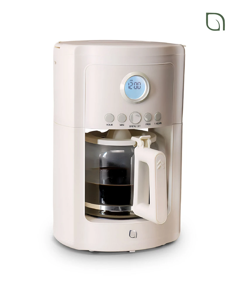 Willow Kitchen 12 Cup Coffee Maker – Programmable Brewing Options with Timer, Beautiful Design, Glass Pot