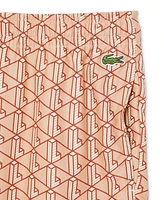 Lacoste Men's Relaxed-Fit Geo-Pattern Stripe Woven Shorts