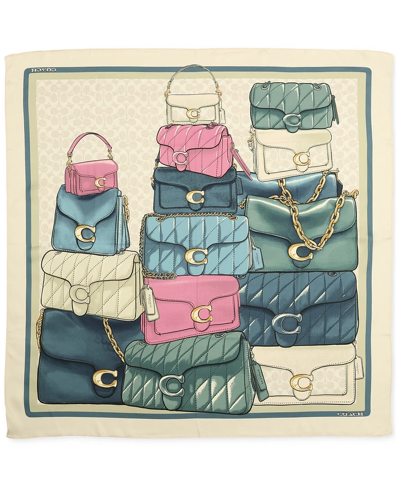 Coach Stacked Tabby Printed Silk Square Scarf