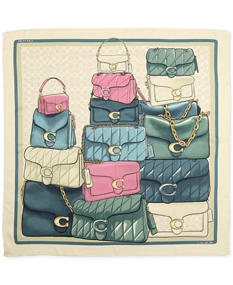 Coach Stacked Tabby Printed Silk Square Scarf