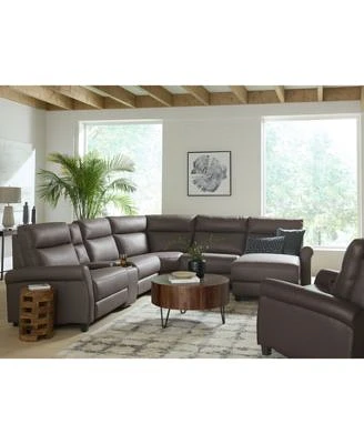 Thandler Zero Gravity Leather Sectional Collection Created For Macys