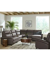 Thandler Zero Gravity Leather Sectional Collection Created For Macys