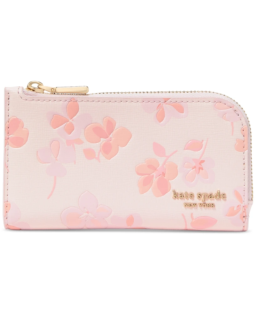 kate spade new york Devin Spring Pansies Small Slim Leather Bifold Wallet