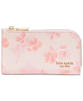 kate spade new york Devin Spring Pansies Small Slim Leather Bifold Wallet