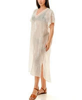 Marcus Adler Women's Embroidered Sheer Caftan