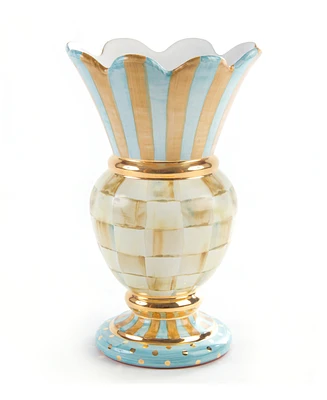 Mackenzie-Childs Parchment Pedestal Check Great Vase