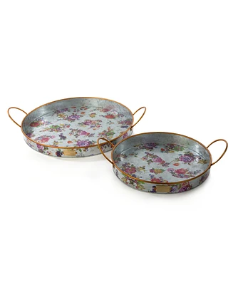 Mackenzie-Childs Flower Market Galvanized Serving Trays, Set of 2