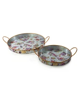 Mackenzie-Childs Flower Market Galvanized Serving Trays, Set of 2