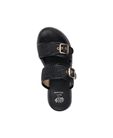 Gc Shoes Women's Lorena Woven Double Band Slide Platform Sandals