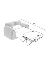Chenille Sofa Bed - Modern Convertible Couch with Plush Comfort and Durable Design for Living Room Bedroom, (Blue)