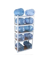 5 Tier Laminated White Metal Shelving Unit Adjustable Garage Storage Utility Rack Heavy Duty Shelves Organization Multipurpose Shelf Warehouse Basemen