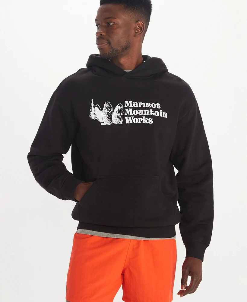 Marmot Men's Mmw Logo Fleece Pullover Hoodie Sweatshirt