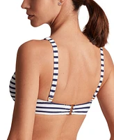 Lauren Ralph Women's Striped Hardware V-Neck Bikini Top