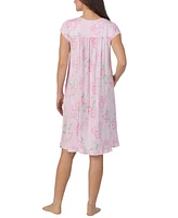 Eileen West Women's Cap-Sleeve Floral Waltz Nightgown