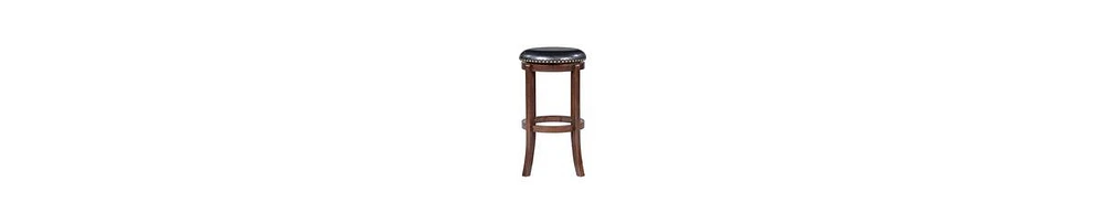 Swivel Bar Stool – Nailhead Trim & Faux Leather Upholstery
