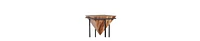 Pyramid Wooden Side Table – Cross Metal Base for a Modern Look