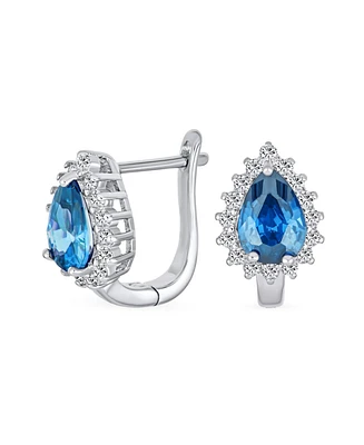 Bling Jewelry Timeless Elegant Cz Cubic Zirconia Stud Earrings Teardrop Huggie Sterling Silver