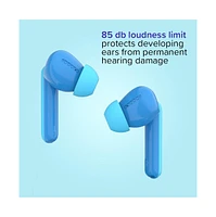 myFirst CareBuds – Wireless Bluetooth Earbuds for Kids, 85dB Volume Limit, Anti-Lost Strap, Built-in Mic, Touch Control, Easy Pairing, Long Pla