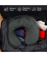 Pursonic Travel Comfort & Entertainment Bundle – 2-in-1 Water Bottle Speaker & Memory Foam Travel Pillow with Sleep Mask
