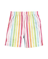 Hudson Baby Girls Shorts Bottoms 4-Pack, Rainbow Stripe, 9-12 Months