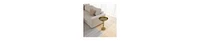 Modern Iron Side Table with Round Tray Top and Column Support