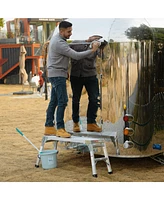 Work Platform Aluminum Portable Bench Folding Ladder Ansi Capacity 225 Lbs 40"