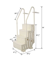 Pool Ladder Heavy-Duty 4 Safety Step for Above Ground Pools Stair Entry System with Handrails 400lbs