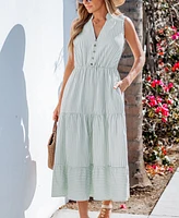 Cupshe Women's Poised & Perfect Striped Midi Beach Dress