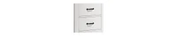 Nightstand with 2 Drawers and Black Handles for Bedroom Storage