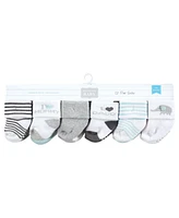 Hudson Baby Boys Cotton Rich Terry Socks 24-Pack, Mom and Dad Gray Mint