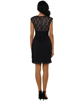 Betsy & Adam Petite Lace Bodice Sheath Dress