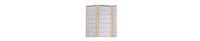 3-Panel Wooden Room Divider – Foldable Partition with Grid Design