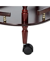 Wooden and Metal 2-Tier Rolling Serving Cart for Home Entertaining