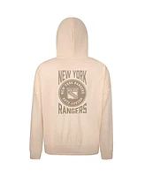 LevelWear Men's Cream New York Rangers Contact Stamp Pullover Hoodie