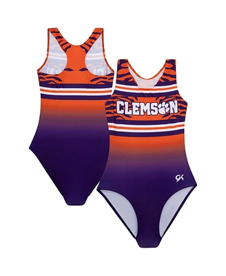 Gk Elite Big Girls Purple Clemson Tigers Spirit Leotard