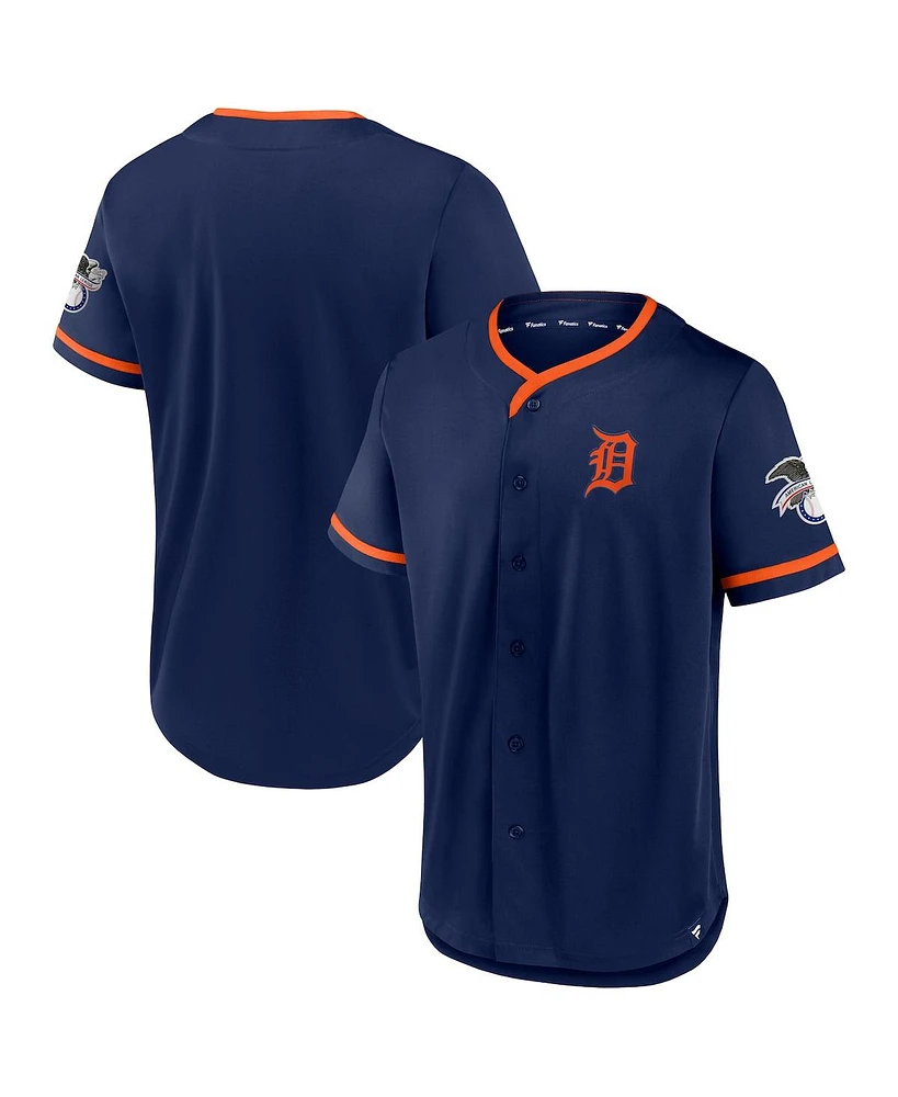 Fanatics Men's Navy Detroit Tigers Iconic Button-Up Top