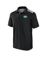 Fanatics Men's Black New York Jets Long Shot Polo Shirt