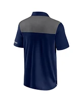 Fanatics Men's Navy/Gray Seattle Seahawks Color Block Polo Shirt