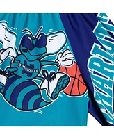 Mitchell & Ness Men's Teal Charlotte Hornets Big Face 5.0 Fashion Shorts