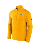 Fanatics Men's Heather Gold Nashville Predators Authentic Pro Quarter-Zip Top