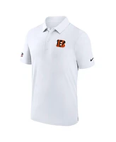 Nike Men's White Cincinnati Bengals Sideline Coaches Performance Polo Shirt