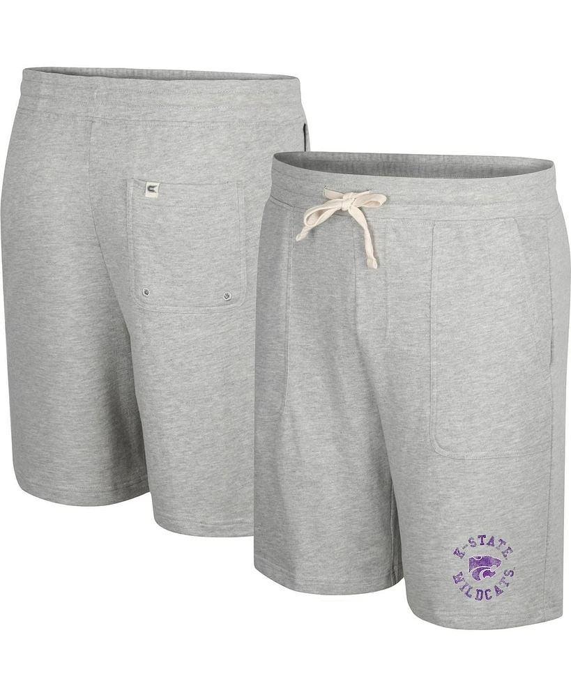 Colosseum Men's Heather Gray Kansas State Wildcats Love To Hear This Terry Shorts