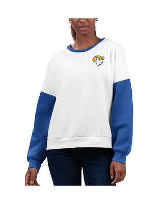G-iii 4Her by Carl Banks Women's White Los Angeles Rams A-Game Pullover Sweatshirt
